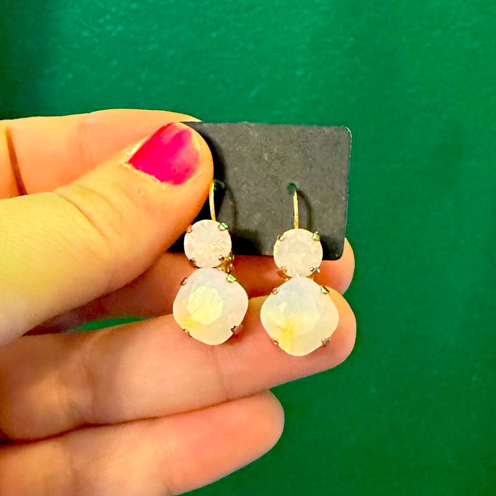 The Sparkled Shell Pink Swarovski Crystal Drop Earrings